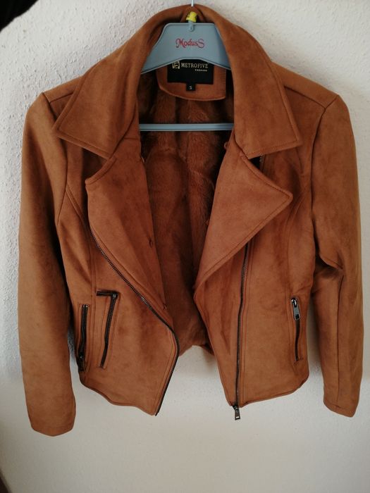 Karmelowa zamszowa kurtka