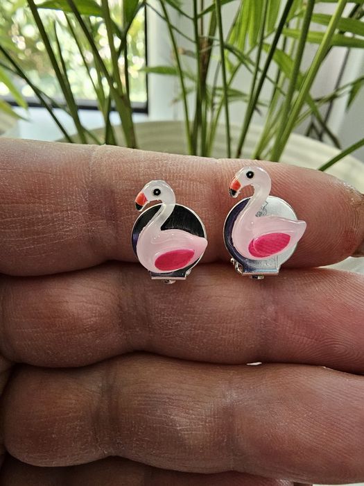 Klipsy dla dziewczynki flamingi handmade