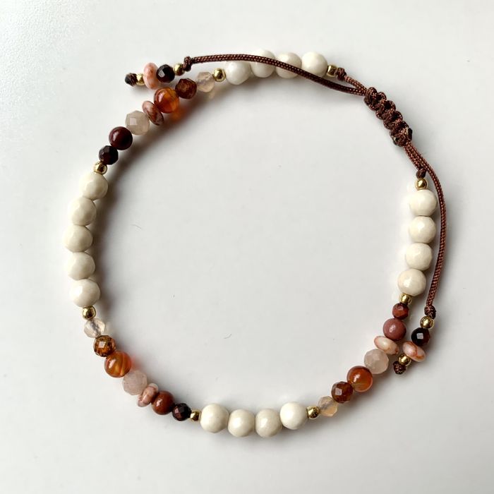 Bransoletka z kamienia rzecznego i miksu kamieni