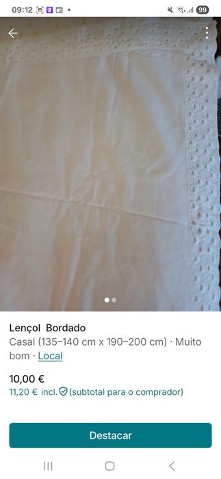 Vende se Lençol  Bordado