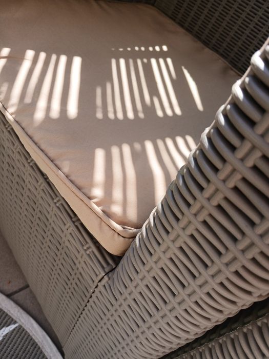 Zestaw mebli na balkon technorattan 2 fotele, schowek