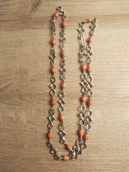 Naszyjnik z koralem, srebro stylizowany na Orno , Bielany lub centrum