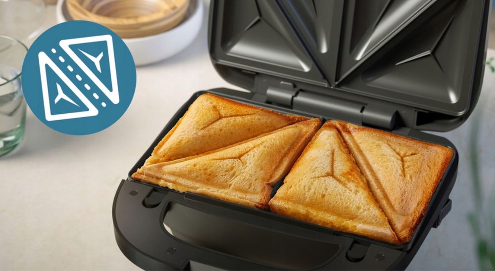 PHILIPS Toster Opiekacz Gofrownica 3w1 do Kanapek Panini Prezent