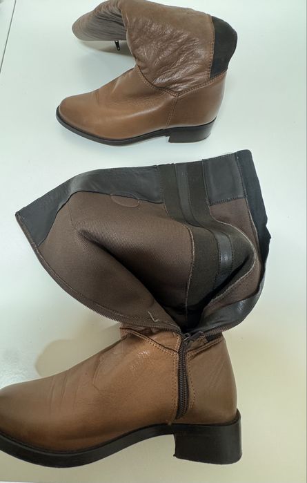 Bota castanha cano alto