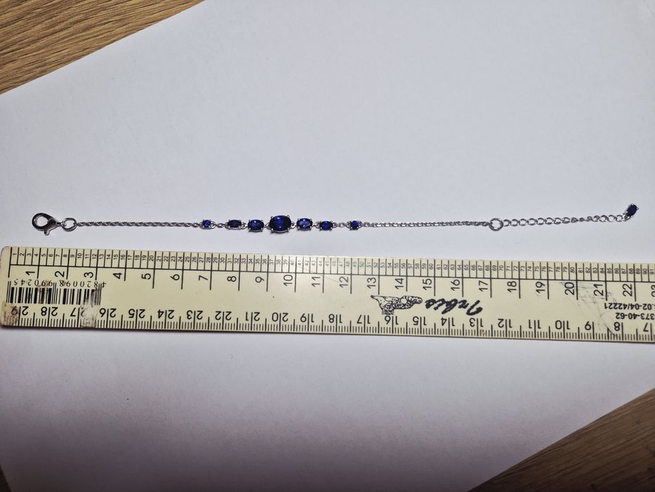Браслет серебро гідротермальний сапфіри, браслет из сапфирами Срібний