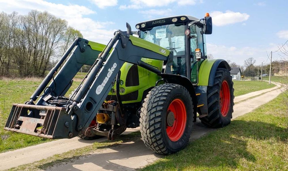 Ciągnik rolniczy Claas Ares 697 ATZ + ładowacz Quicke Q65 + TUZ + Wom