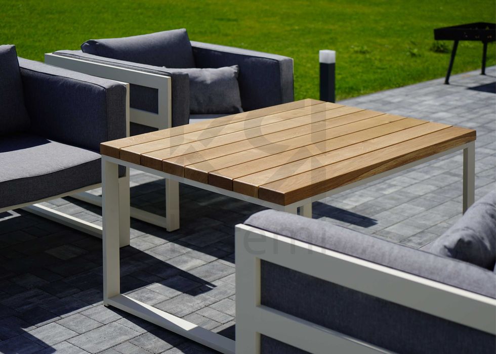 Meble ogrodowe kolekcja PREMIUM : sofa, 2xfotel, ława z blatem dębowym