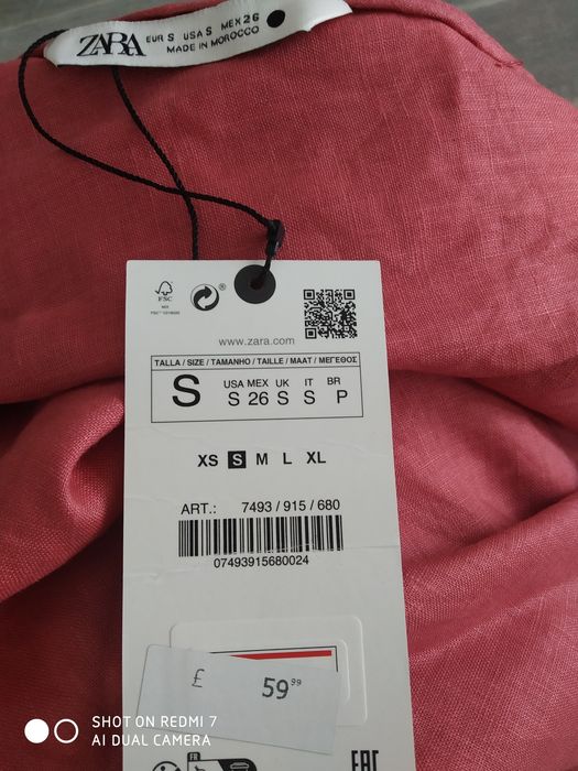 Новый с этикеткой сарафан Zara. Размер S 100% лён.стильный модный