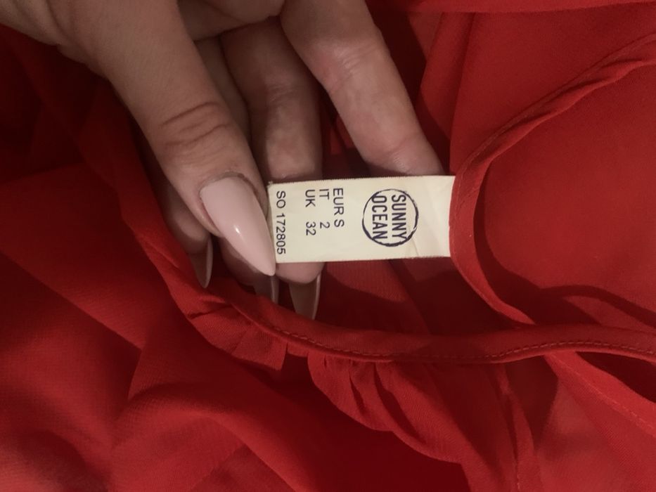 Новый спортивный купальник платье Joss синий / красная накидка