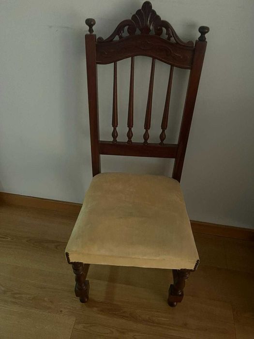 cadeiras de quarto   2 bege 2  castanho