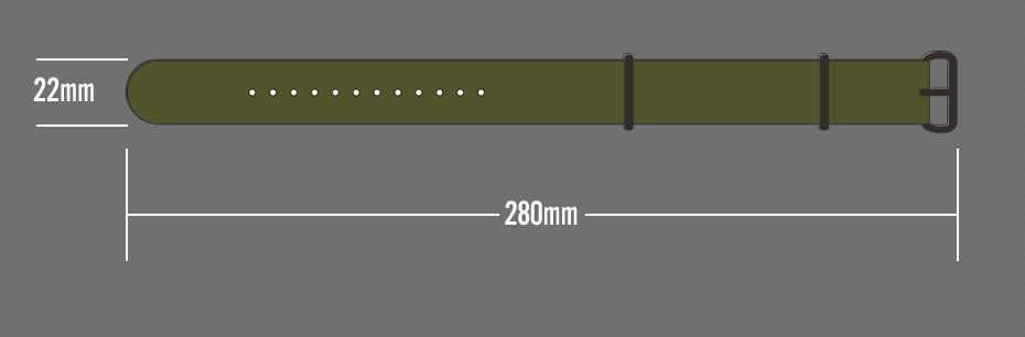 Pasek NATO strong 22mm do zegarka czarne klamry PVD premium INFANTRY