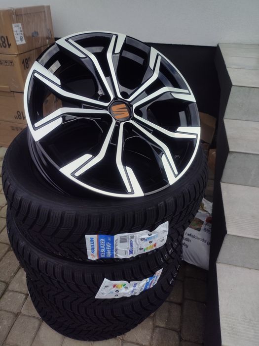 Kompletne koła zimowe 17 5x100 57.1 et35 opony sailun evo2 205/55/17  Seat arona VW taigo t-cross tcross opony 2026 nowe świeże