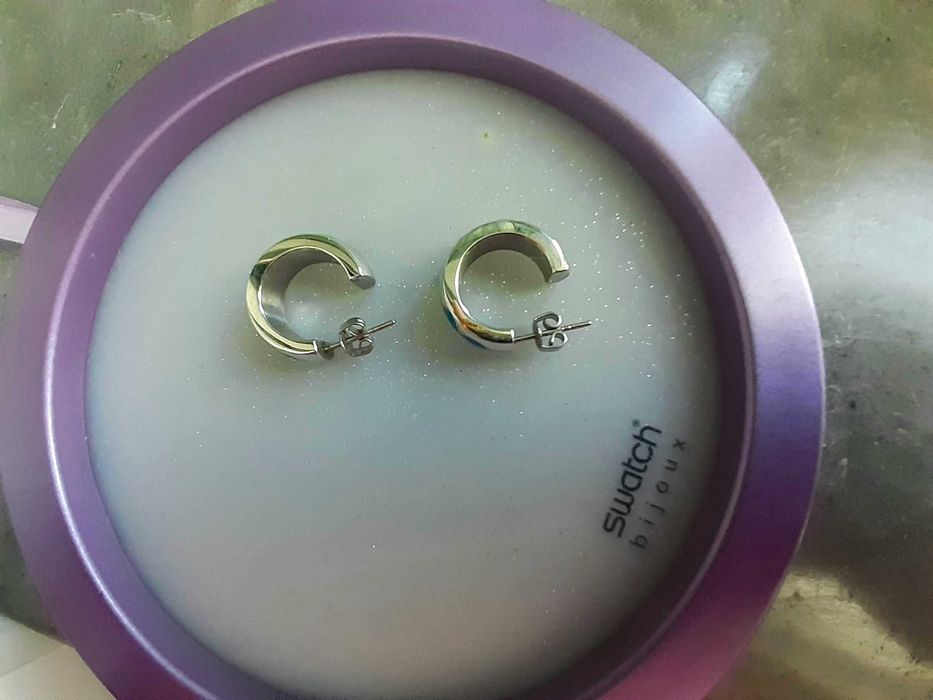 Brincos aço originais swatch, novos