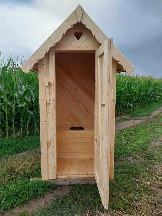 Toaleta drewniana ogrodowa separacyjna WC ROD budowę wychodek sławojka