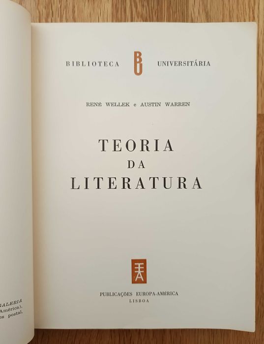 Teoria da Literatura - René Wellek e Austin Warren