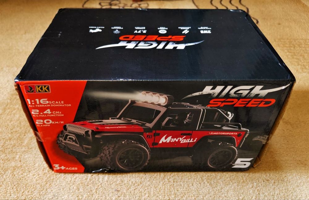 Машинка на радиоуправлении Jeep Racing Батарейки для пульта в подарок