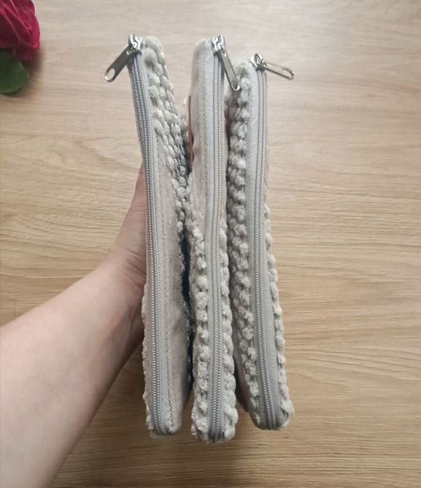 Saszetka kosmetyczka organizer welur handmade