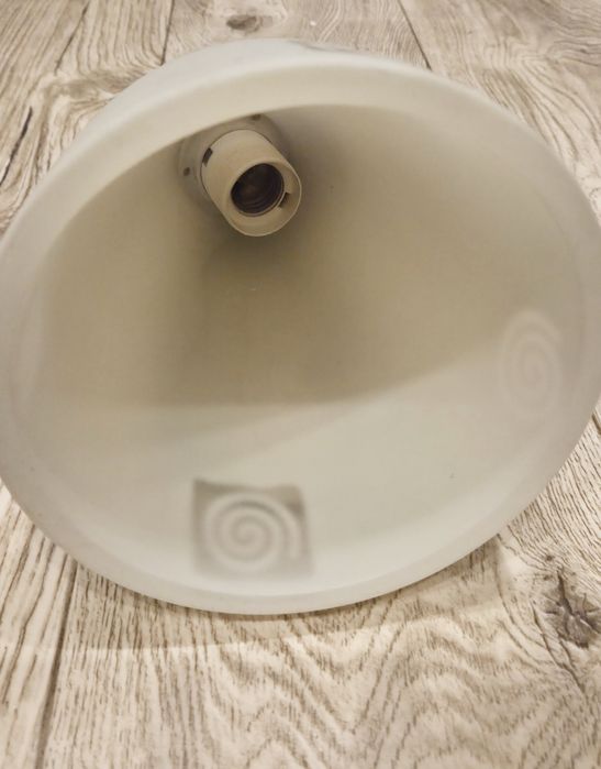 Szklana lampa wisząca vintage, grube szkło, 32 cm