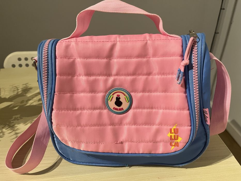 Lancheira térmica Luluca original rosa e azul
