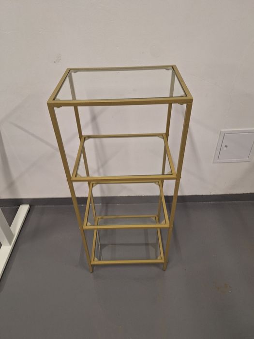 Regały z szklanymi pulkami  wys96 szer40 gl30