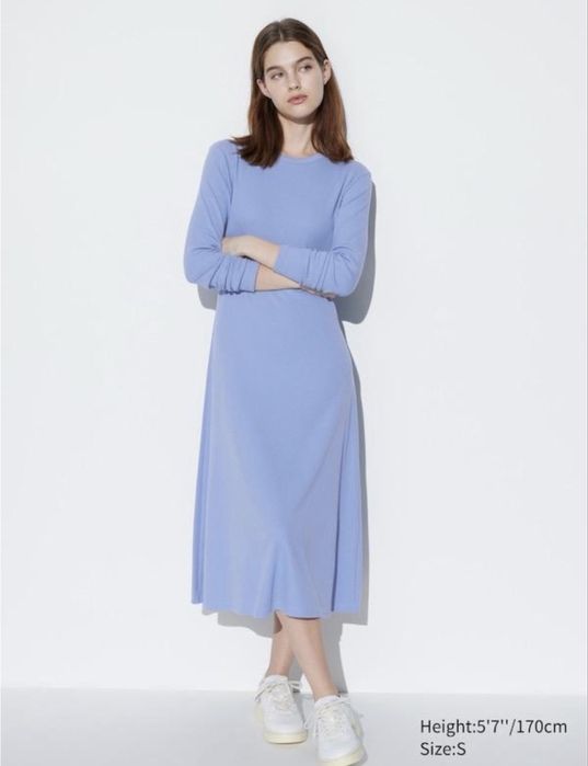 Довга трикотажна сукня в рубчик Uniqlo