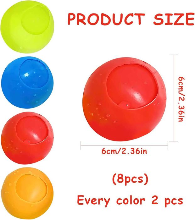 BOMBY WODNE 8szt samozamykające balony na wodę TOPJOWGA s436