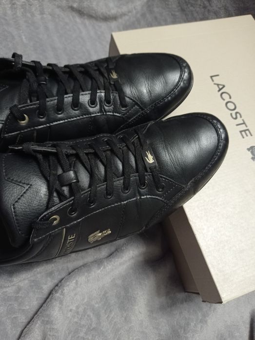 Buty Lacoste Chaymon rozmiar 44 czarne j Nowe skórzane skóra sneakersy