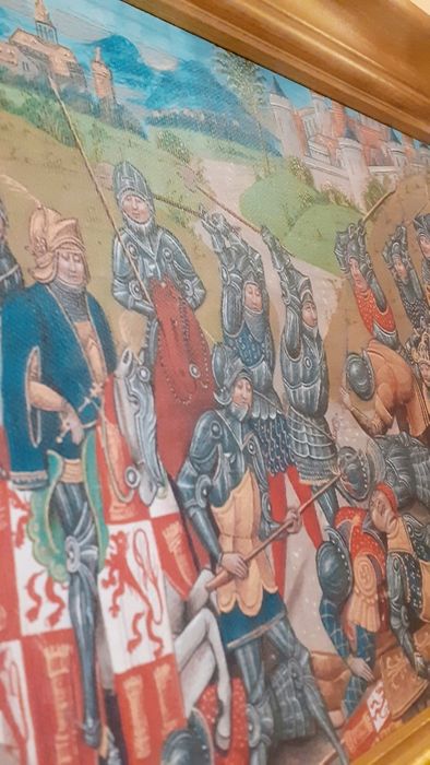 Quadro Medieval Batalha de Aljubarrota 46 cm x 27 cm