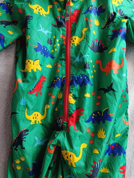 Kombinezon zielony w dinozaury na niepogodę 98/104