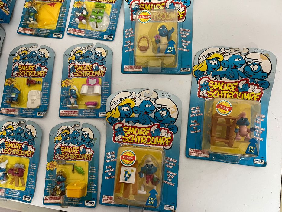 Lote de brinquedos dos Smurfs anos 90
