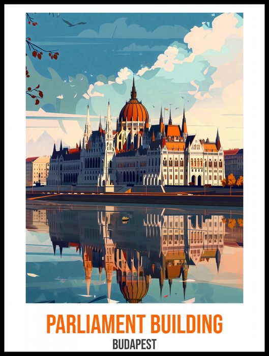 Plakat 60x80cm Parliament Building, Budapest