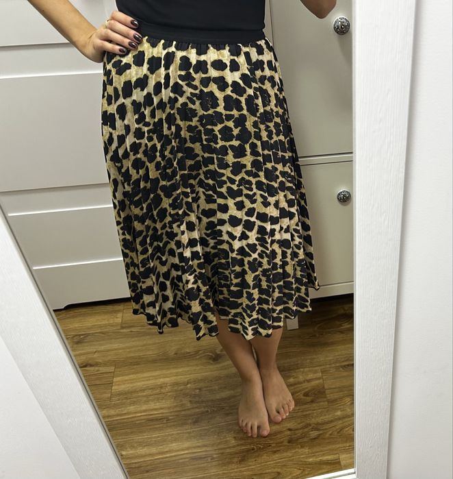 Spódnica plisowana w panterkę Zara M