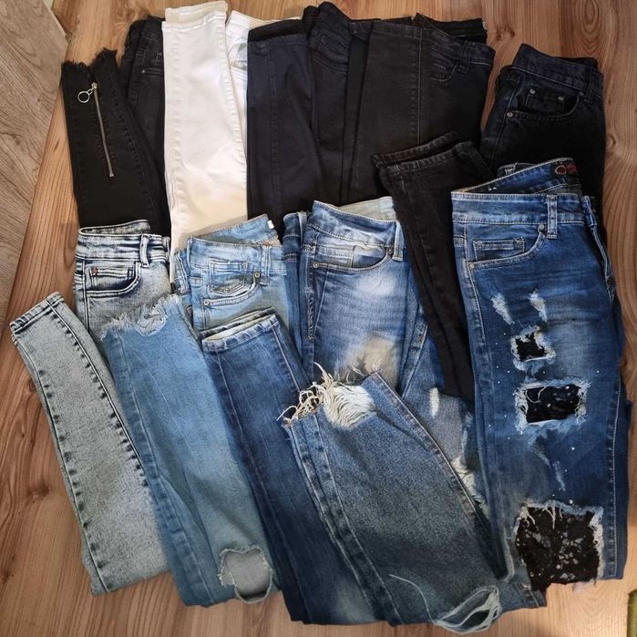 Jeansy spodnie jeansowe dżinsy zestaw 10 szt