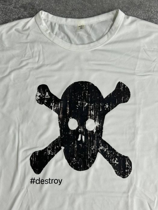 Destroy t-shirt white з черепом архівна кроп тішка футболка arhive  S M L XL