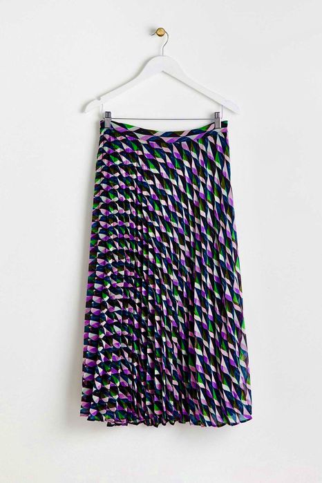 solejka ,,Oliver Bonas"  plisowana midi spódnica wzór 36/S  UK 8