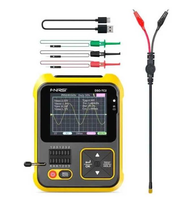 Fnirsi DSO-TC2 осцилограф тестер транзисторів генератор PWM 2.4»