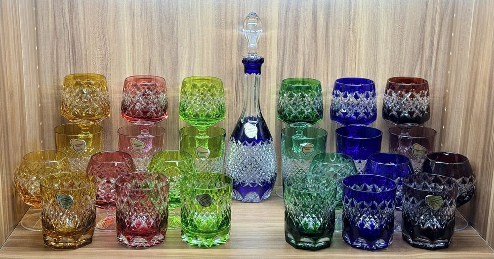 Комплект хрустальных фужеров для вина, воды, коньяка, виски Joska GDR