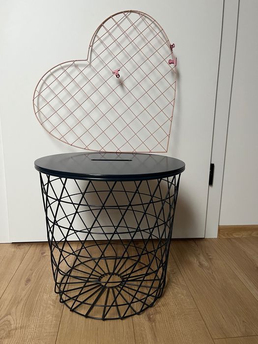 Stolik granatowy/ kosz Ikea Gratis organizer