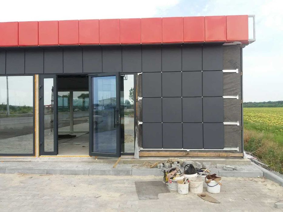 Фасадні касети, вент.фасад, 3D фасадні касети, металева рейка.