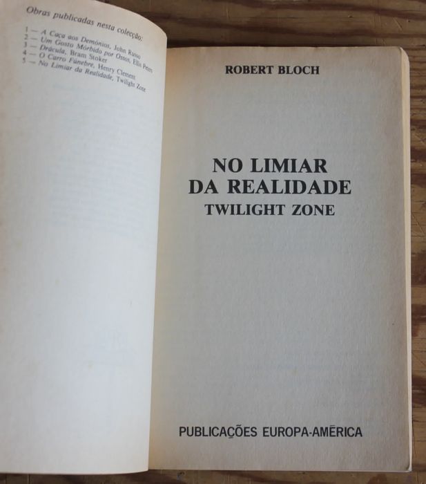 Livro "No Limiar da Realidade (Twilight Zone)" - Robert Bloch