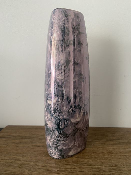 Wazon New Look Trójkąt Wałbrzych | Marmurek z Iryzacją 26cm PRL