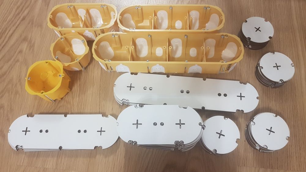 Заглушки для подрозетников планк, копос, шнайдер, гипс, обычные.