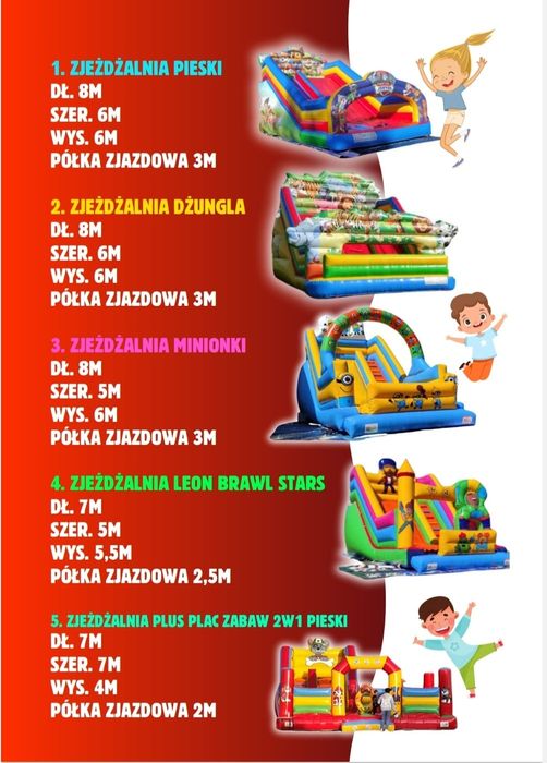 Dmuchańce, Zjeżdżalnie, Dmuchane zamki