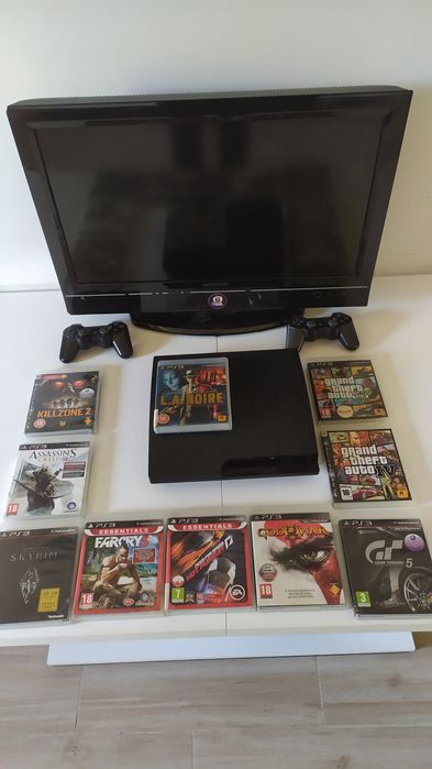 Play station 3 PS3 pad tv telewizor pady konsola gry gra  gta V 5 GTA IV Killzone 2  gran turismo 5 need for speed  farcry 3  assassins  l.a noire