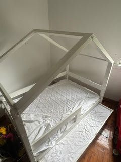 Cama Montessori Mon Lit Cabane  P/ 2Criancas + 2  Colchoes