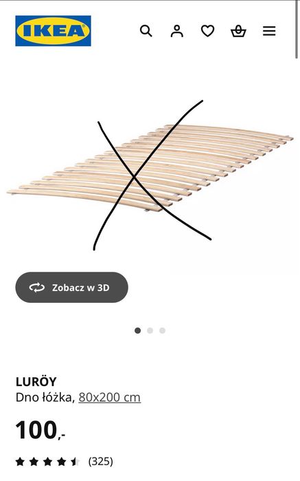 Rama łóżka Hemnes 160x200 biały+ belka stan bardzo dobry