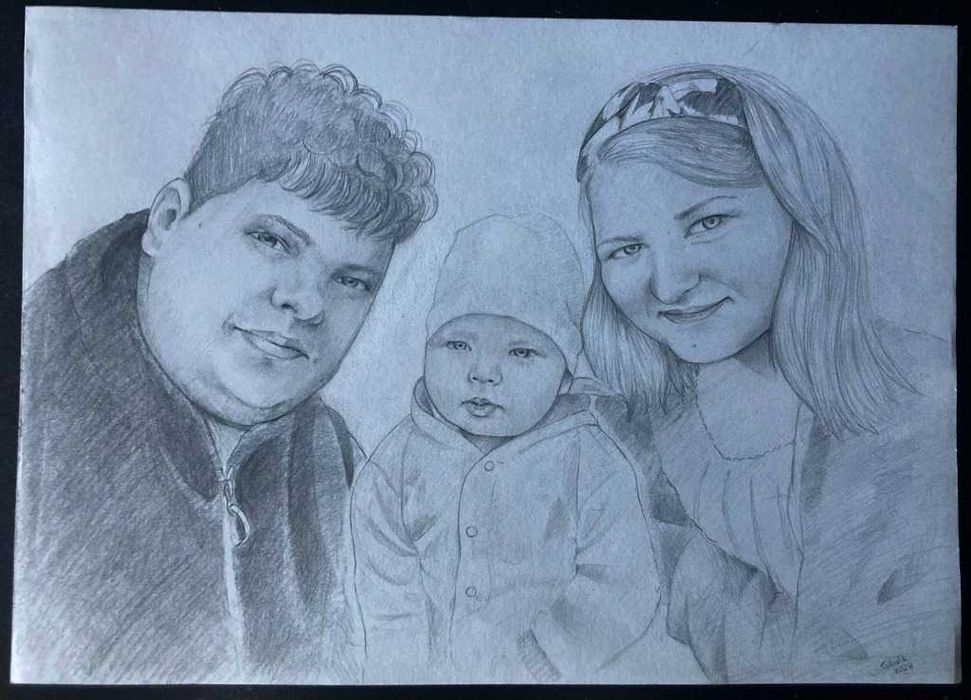 Portret ze zdjęcia a4 a3 na urodziny