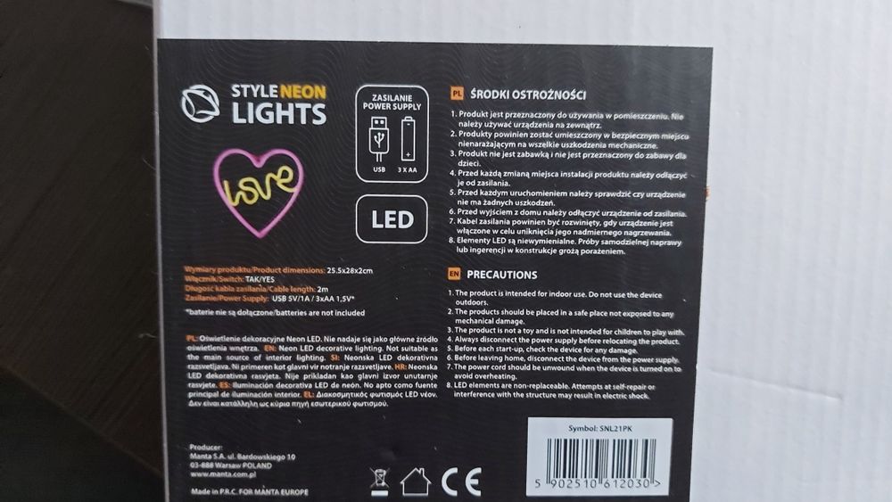 Led ledowy napis love serce