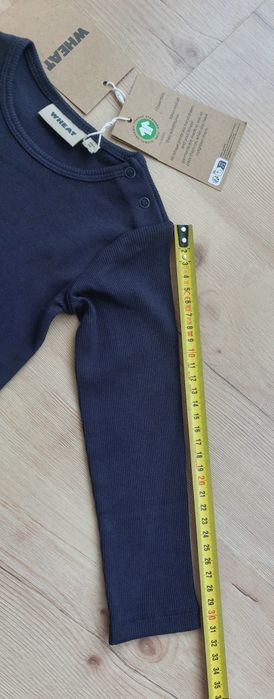 Nowe body granatowe roz 86 18M Wheat prążkowane dł rękaw