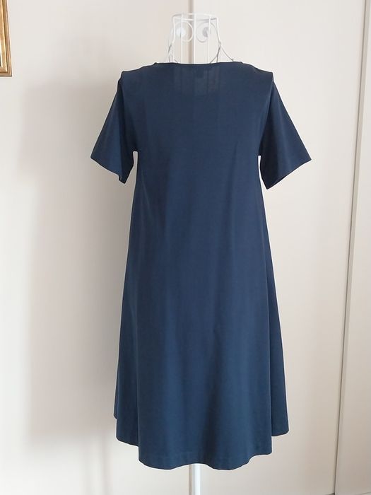 Vestido midi | Azul escuro | COS | manga curta | Tamanho XS